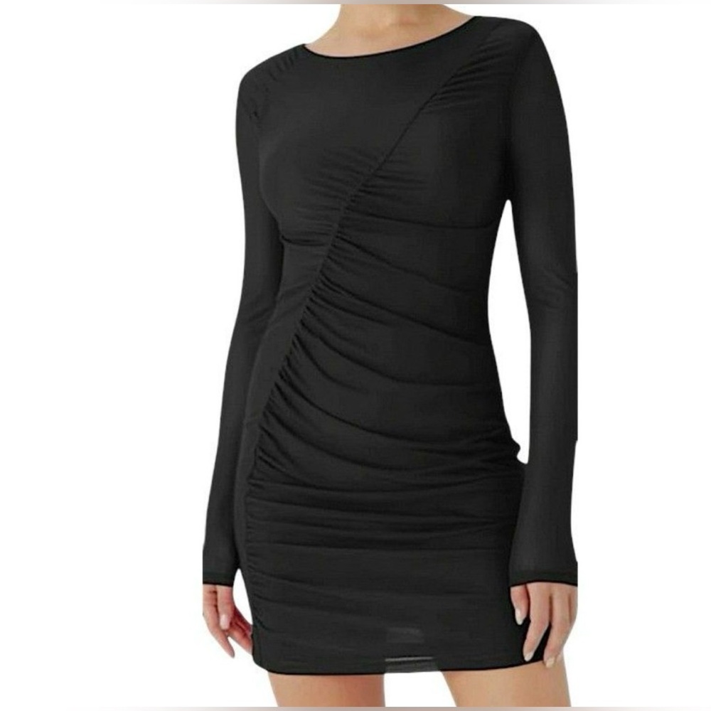 HALARA Ruched Long Sleeve Dress
